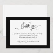 Funeral Bereavement Black Boarder Hartelijk dank Bedankkaart (Voorkant / Achterkant)