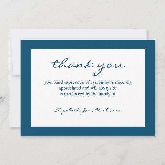 Funeral Bereavement Blue Boarder Bedankkaart (Voorkant)