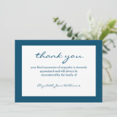Funeral Bereavement Blue Boarder Bedankkaart (Staand voorkant)