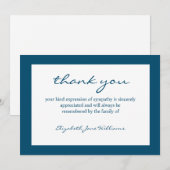 Funeral Bereavement Blue Boarder Bedankkaart (Voorkant / Achterkant)