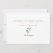 Funeral Bereavement Herfst Acorn Bedankkaart (Achterkant)