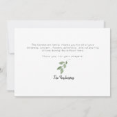 Funeral Bereavement Herfst AcornsDank u Bedankkaart (Achterkant)