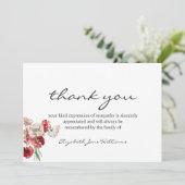 Funeral Bereavement Waterverf Poppies Bedankt (Staand voorkant)