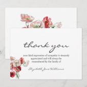 Funeral Bereavement Waterverf Poppies Bedankt (Voorkant / Achterkant)