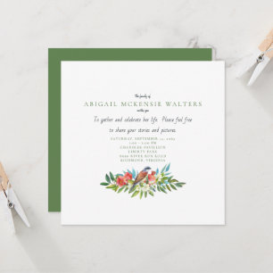 Funeral Bird and Pomegranate Celebration of Life   Kaart