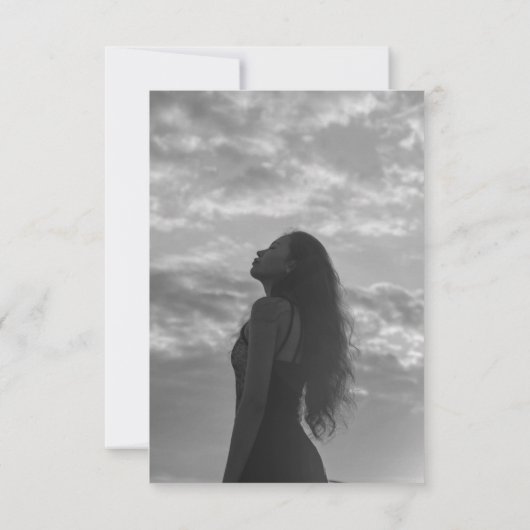 Funeral Black and White in Loving Memory Bedankkaart (Achterkant)