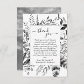 Funeral Black and White in Loving Memory Bedankkaart (Voorkant / Achterkant)