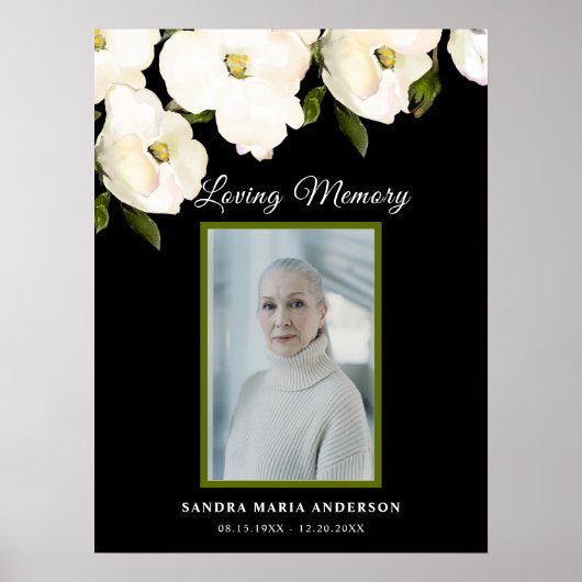 Funeral Black Celebrating of Life Welcome Sign Poster (Voorkant)