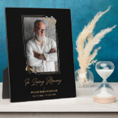 Funeral Black Fake Golden Branches Fotoplaat (Zijkant)