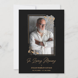 Funeral Black Fake Golden Branches Photo Remember Kaart