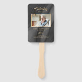 Funeral Black & Gold Calligraphy Set of Fans Handwaaier (Voorkant)