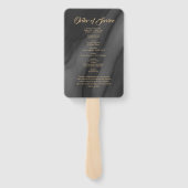 Funeral Black & Gold Calligraphy Set of Fans Handwaaier (Achterkant)