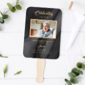 Funeral Black & Gold Calligraphy Set of Fans Handwaaier