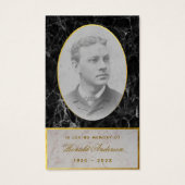 Funeral Black Marble Gold Memorial Prayer Kaart (Voorkant)