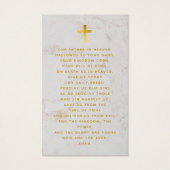 Funeral Black Marble Gold Memorial Prayer Kaart (Achterkant)