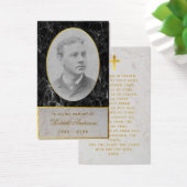 Funeral Black Marble Gold Memorial Prayer Kaart (Bureau)