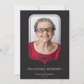 Funeral Black Ornamental Filigree Lace Effect Kaart (Voorkant)