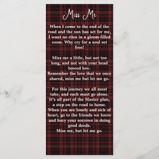 Funeral Bladwijzer Kaart Pset Photo Memorial (Achterkant)