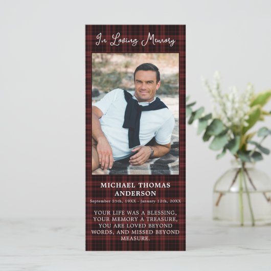 Funeral Bladwijzer Kaart Pset Photo Memorial (Staand voorkant)