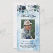 Funeral Blue Floral | Foto Dank je wel Kaart (Voorkant)