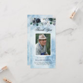 Funeral Blue Floral | Foto Dank je wel Kaart (Voorkant / Achterkant in situ)