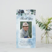 Funeral Blue Floral | Foto Dank je wel Kaart (Staand voorkant)