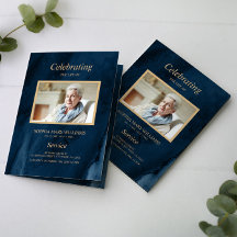 Funeral Blue & Gold Calligraphy |Memorandum