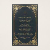 Funeral  Blue Gold Memorial Prayer Kaart (Achterkant)