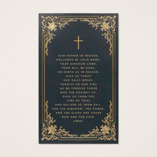 Funeral  Blue Gold Memorial Prayer Kaart (Achterkant)