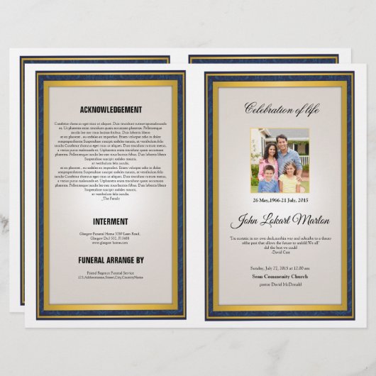 Funeral Brochure Sjabloon (Voorkant / Achterkant)