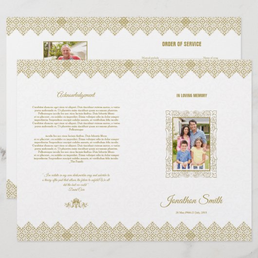 Funeral Brochure Sjabloon (Voorkant / Achterkant)