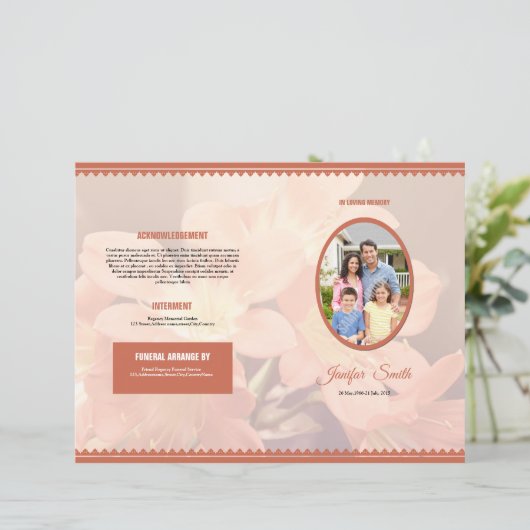 Funeral Brochure Sjabloon (Staand voorkant)