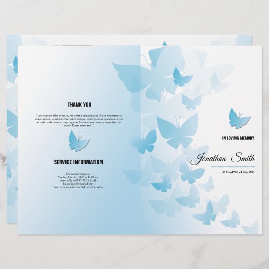 Funeral Brochure Sjabloon (Voorkant / Achterkant)