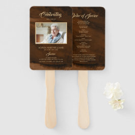 Funeral Bronze & Gold Calligraphy Set of Fans Handwaaier