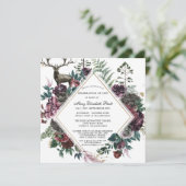 Funeral Burgundy Red Floral Celebration of Life Kaart (Staand voorkant)