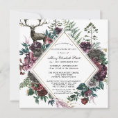 Funeral Burgundy Red Floral Celebration of Life Kaart (Voorkant)