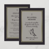 Funeral Butterfly Motivatie Quote Memorial Notitiekaartje (Voorkant / Achterkant)