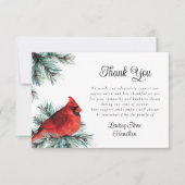 Funeral Cardinaal Waterverf Dank u Bedankkaart (Voorkant)