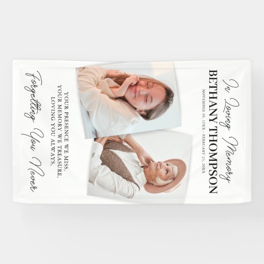 Funeral Celebration of Life 2 Photo Memorial Spandoek (Horizontaal)