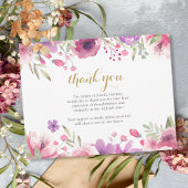Funeral Celebration of Life Floral Pink Bedankkaart