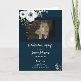 Funeral Celebration of Life Floral Programme Kaart