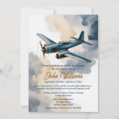 Funeral Celebration of Life Memorial Airplane Blue Kaart (Voorkant)