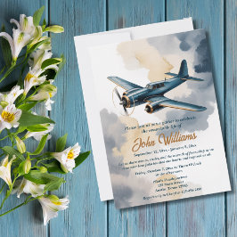 Funeral Celebration of Life Memorial Airplane Blue Kaart