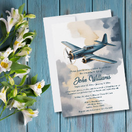 Funeral Celebration of Life Memorial Airplane Blue Kaart