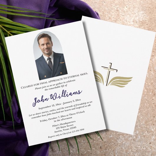 Funeral Celebration of Life Memorial Photo,Simple Kaart