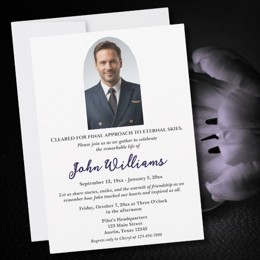 Funeral Celebration of Life Memorial Photo,Simple Kaart