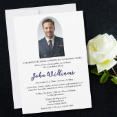 Funeral Celebration of Life Memorial Photo,Simple Kaart