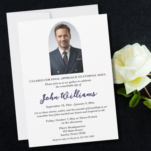 Funeral Celebration of Life Memorial Photo,Simple Kaart