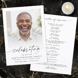 Funeral Celebration of Life Order of Service Photo Programmakaart