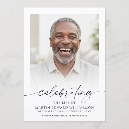 Funeral Celebration of Life Order of Service Photo Programmakaart (Voorkant)